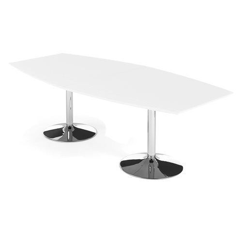 Moderný rokovací stôl Avery, 2400x1200x750 mm, biela, chróm